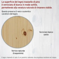Divano Letto Singolo 90x200 cm in Legno Bianco con 2 Cassetti