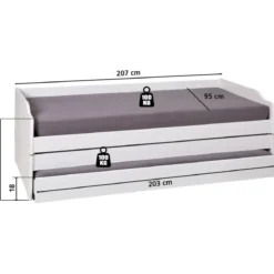 Divano Letto 90x200 3 Letti Singoli a Doghe Matrimoniale Estraibile Cameretta