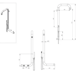 Doccia in acciaio inox da parete per esterno 316l