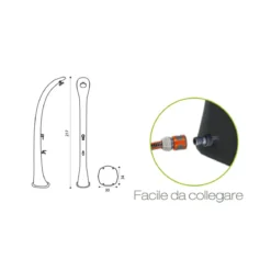 Doccia Riscaldamento Solare 28 litri Nera in Resina da Giardino per Piscina