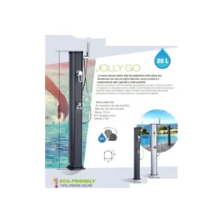 Doccia Riscaldamento Solare 20 litri Inox in Alluminio Giardino Esterno Piscina