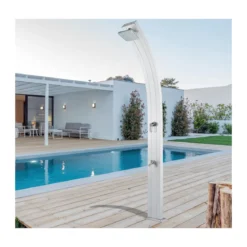 Doccia Solare da Giardino 30 litri in Alluminio Rosa per Esterno Casa Piscina