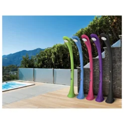Doccia Solare da Giardino 32 litri Nera Miscelatore Campeggio Esterno Piscina