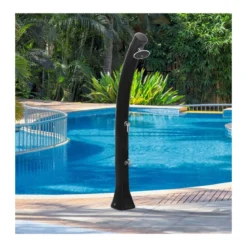 Doccia Solare per Esterno 44 litri Resina Verde da Giardino Piscina Miscelatore