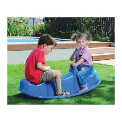 Dondolo per Bambini 3 Posti Plastica Colorata con Maniglie Resistenti
