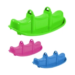 Dondolo per Bambini 3 Posti Plastica Colorata con Maniglie Resistenti