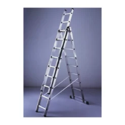 Facal Scala in Alluminio da Appoggio Cavalletto Libretto Multiuso 7 Gradini