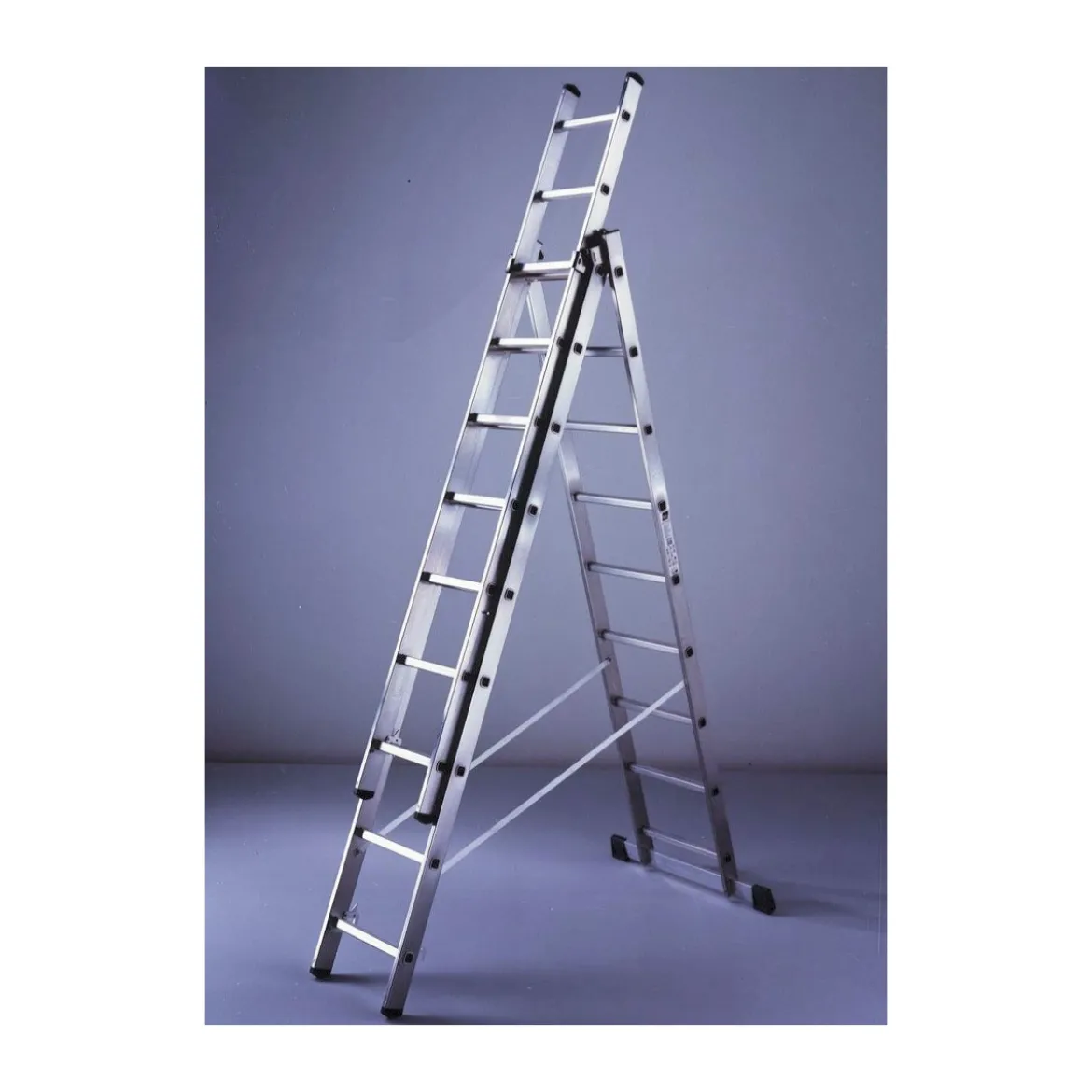Facal Scala in Alluminio da Appoggio Cavalletto Libretto Multiuso 9 Gradini