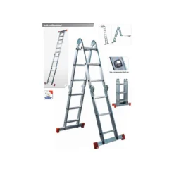 Facal Scala Multifunzione Alluminio Pieghevole Ponteggio a Libretto Telescopica