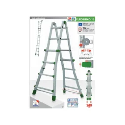 Facal Scala Telescopica 5 Gradini Metri Alluminio Multiuso Professionale Interno