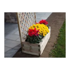 Fioriera con Grigliato 120 Balcone Vaso Spalliera Legno Rettangolare Portavaso