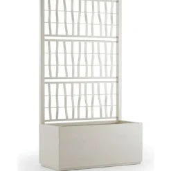 Fioriera con Spalliera Rampicanti Gesso 80x36x140 cm in Plastica