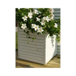 Fioriera in Legno Bianca 40x40 cm Vaso da Balcone Giardino Portavasi