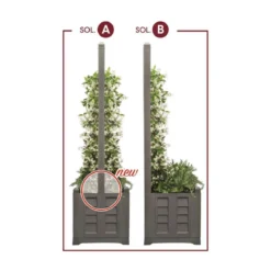 Fioriera in Resina 80x42 con Grigliato Spalliera Antracite da Balcone