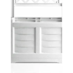 Fioriera Separé Bianco Griglia Effetto Legno 80x42,5 cm da Esterno
