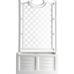 Fioriera Separé Bianco Griglia Effetto Legno 80x42,5 cm da Esterno