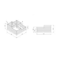 Fioriera 90x90 Orto Rialzato da Balcone Giardino Terrazzo Aiuola Vaso in Legno