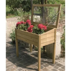 Fioriera 100x50 Orto Rialzato Urbano Pensile Vaso in Legno da Balcone Giardino