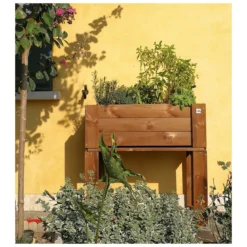 Fioriera 80x40 Orto Rialzato Urbano da Balcone Giardino Pensile Vaso in Legno
