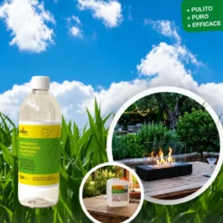 12 Flaconi 1L Bioetanolo con Citronella per Biocamini da Esterno
