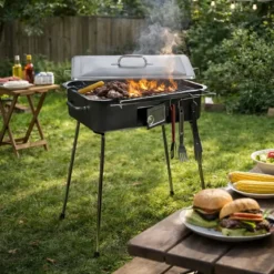 Fornacella Barbecue a Carbonella Campeggio Pieghevole Griglia Portatile Giardino
