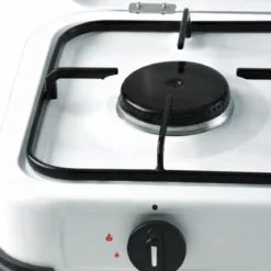 Fornello a Gas DCG GPL 2 Fuochi 2,6 kW con Coperchio Antipolvere