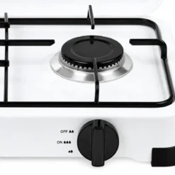 Fornello a Gas GPL 2 Fuochi Portatile 4,4 kW con Coperchio da Esterno