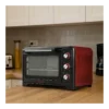 Forno Elettrico Ventilato 1600W Grill Vassoio Griglia Pinza Rosso Nero