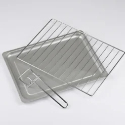 Forno Elettrico Ventilato 1600W Grill Vassoio Griglia Pinza Rosso Nero