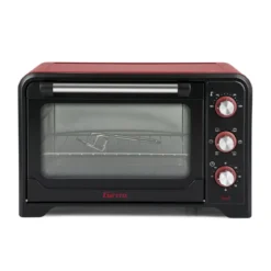 Forno Elettrico Ventilato 1600W Grill Vassoio Griglia Pinza Rosso Nero