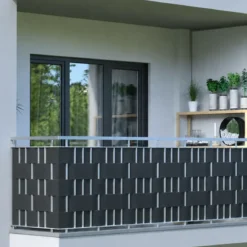 Frangivista in PVC Antracite con Clip 19x3500 cm per Recinzione Balcone