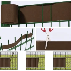 Frangivista in PVC Marrone con Clip 19x3500 cm per Recinzione Balcone