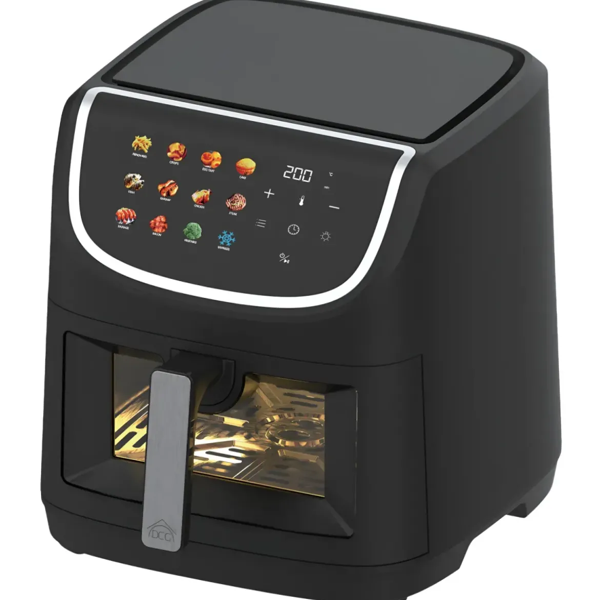 Friggitrice ad Aria 8L 1800W Digitale Nero Timer 60 min Antiaderente