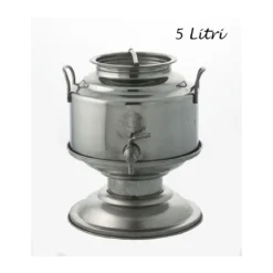 Fusto per Olio in Acciaio Inox Contenitore 5 litri Rubinetto Bidone Bocca Larga