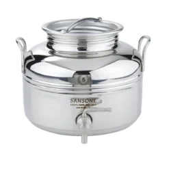 Fusto per Olio Sansone 5 litri in Acciaio Inox Contenitore con Rubinetto Bidone