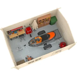 Garage in Legno 350x520 cm Blockhouse 34 mm Doppia Porta Finestra
