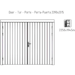 Garage in Legno 350x520 cm Blockhouse 34 mm Doppia Porta Finestra