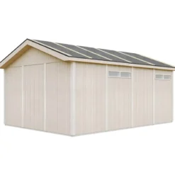 Garage in Legno 354x486 cm Box Auto Moto 17 m2 Marrone a Pannelli