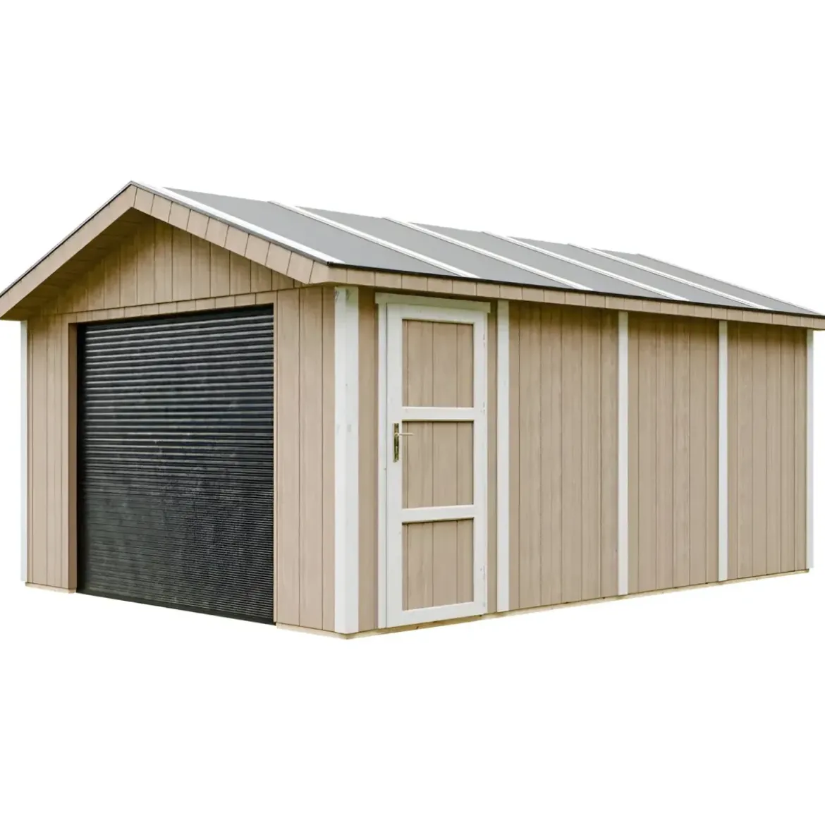 Garage in Legno 354x486 cm Box Auto Moto 17 m2 Marrone a Pannelli