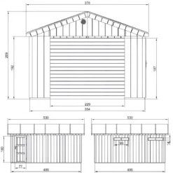 Garage in Legno 354x486 cm Box Auto Moto 17 m2 Miele a Pannelli