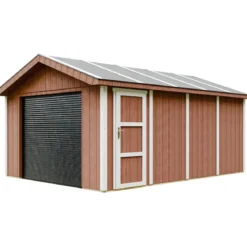 Garage in Legno 354x486 cm Box Auto Moto 17 m2 Rosso a Pannelli