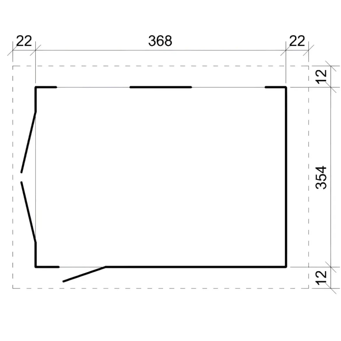 Garage in Legno 368x354 cm Marrone a Pannelli Box con Porta Elettrica