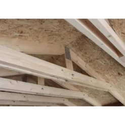 Garage in Legno 368x354 cm Miele a Pannelli Box con Porta Elettrica