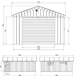 Garage in Legno 3x6 Grigio Box Auto Attrezzi Esterno 21 m2 a Pannelli