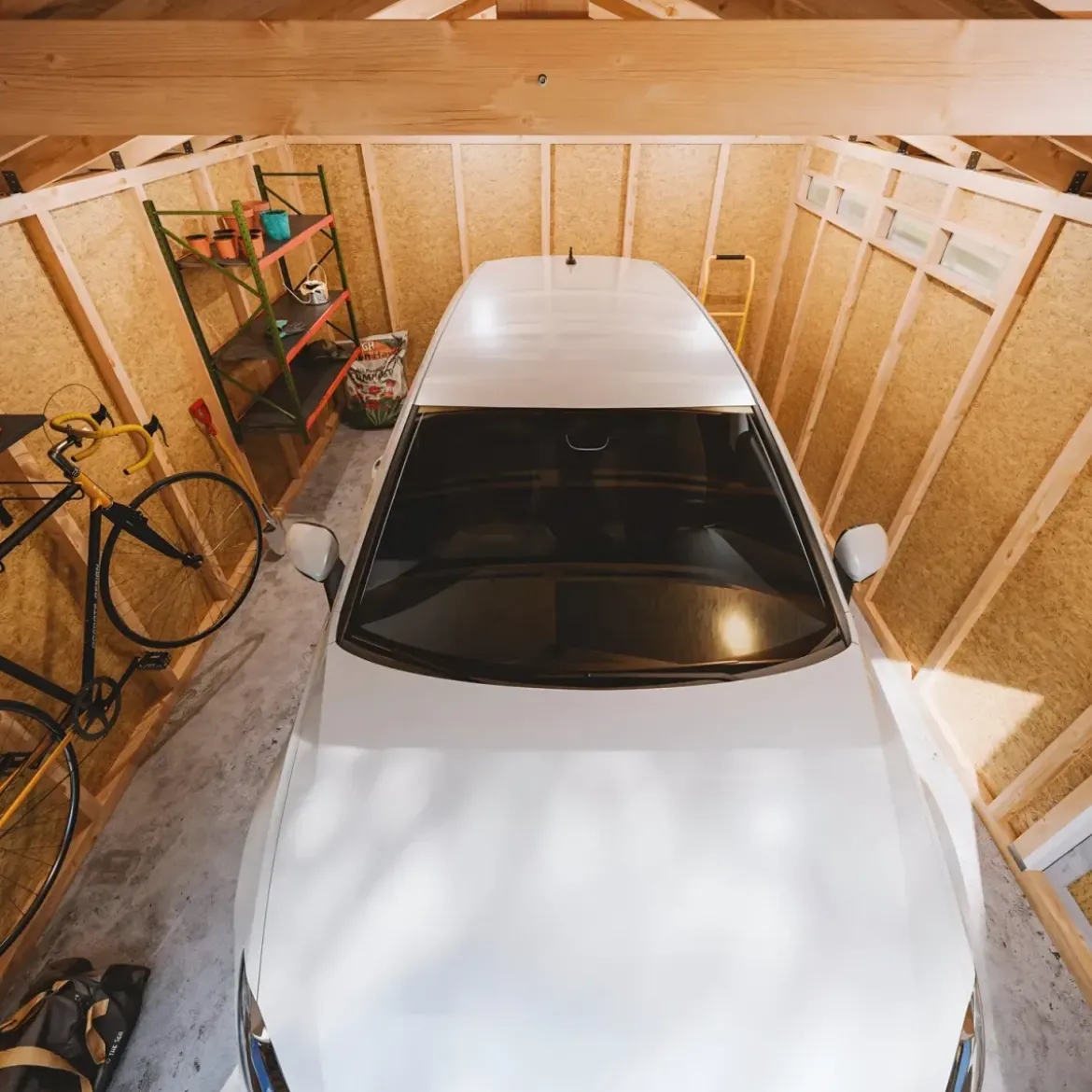 Garage in Legno 3x6 Marrone Box Auto Attrezzi Esterno 21 m2 a Pannelli