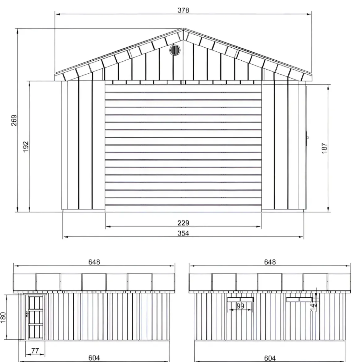 Garage in Legno 3x6 Miele Box Auto Attrezzi Esterno 21 m2 a Pannelli