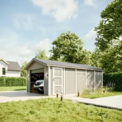 Garage in Legno 3x6 Miele Box Auto Attrezzi Esterno 21 m2 a Pannelli