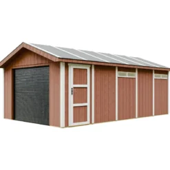 Garage in Legno 3x6 Rosso Box Auto Attrezzi Esterno 21 m2 a Pannelli