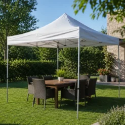 Gazebo a Fisarmonica in Alluminio 300x450 cm Bianco Impermeabile Borsa