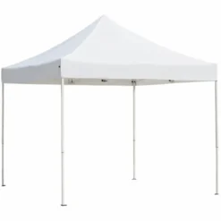 Gazebo da Esterno Pieghevole 290x290 m Bianco in Acciaio Poliestere